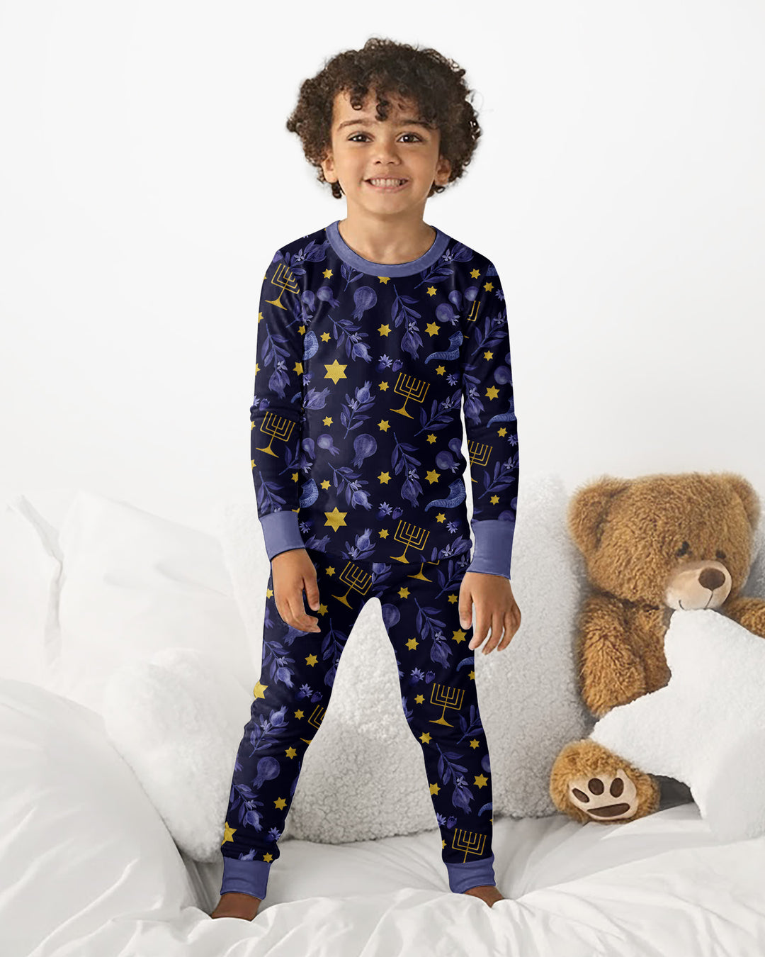 Zweiteiliges Langarm-Pyjama-Set mit Sommerfrüchten
