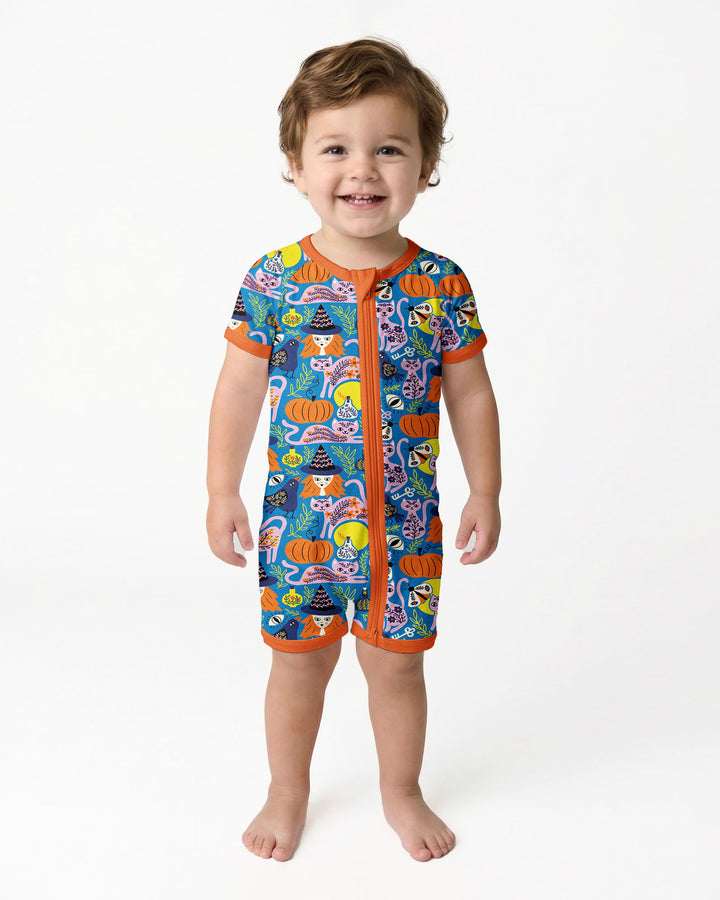 Whimsical Witch Cats Bamboo Shorty Zippy