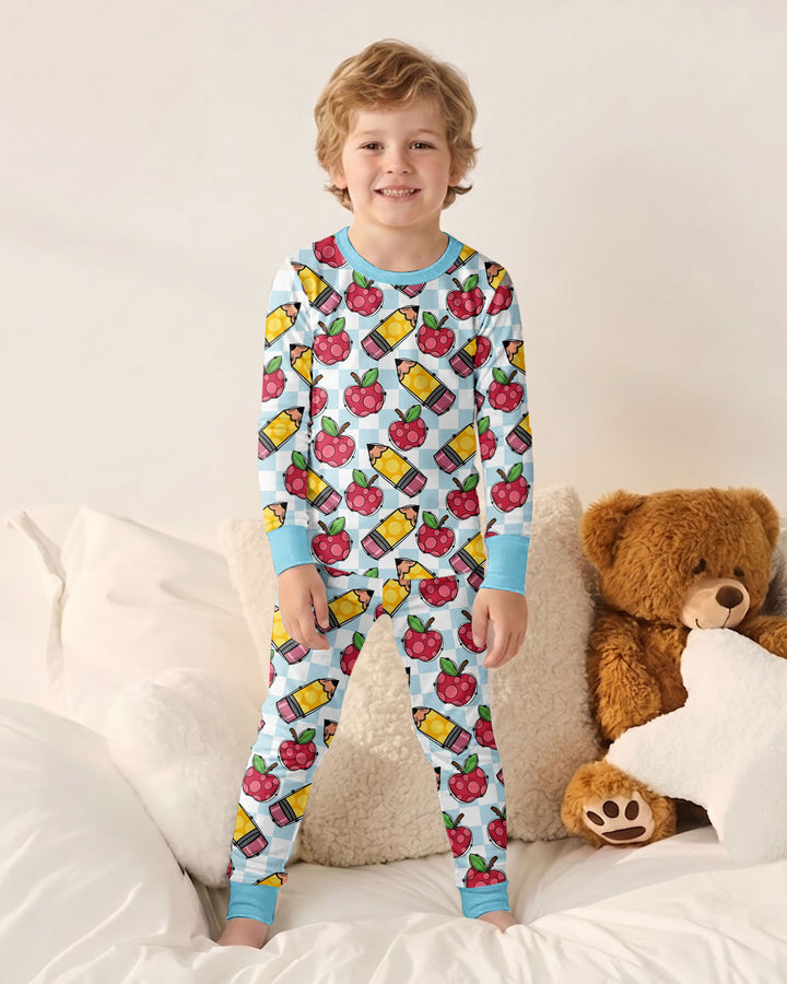 Zweiteiliges Langarm-Pyjama-Set mit Sommerfrüchten