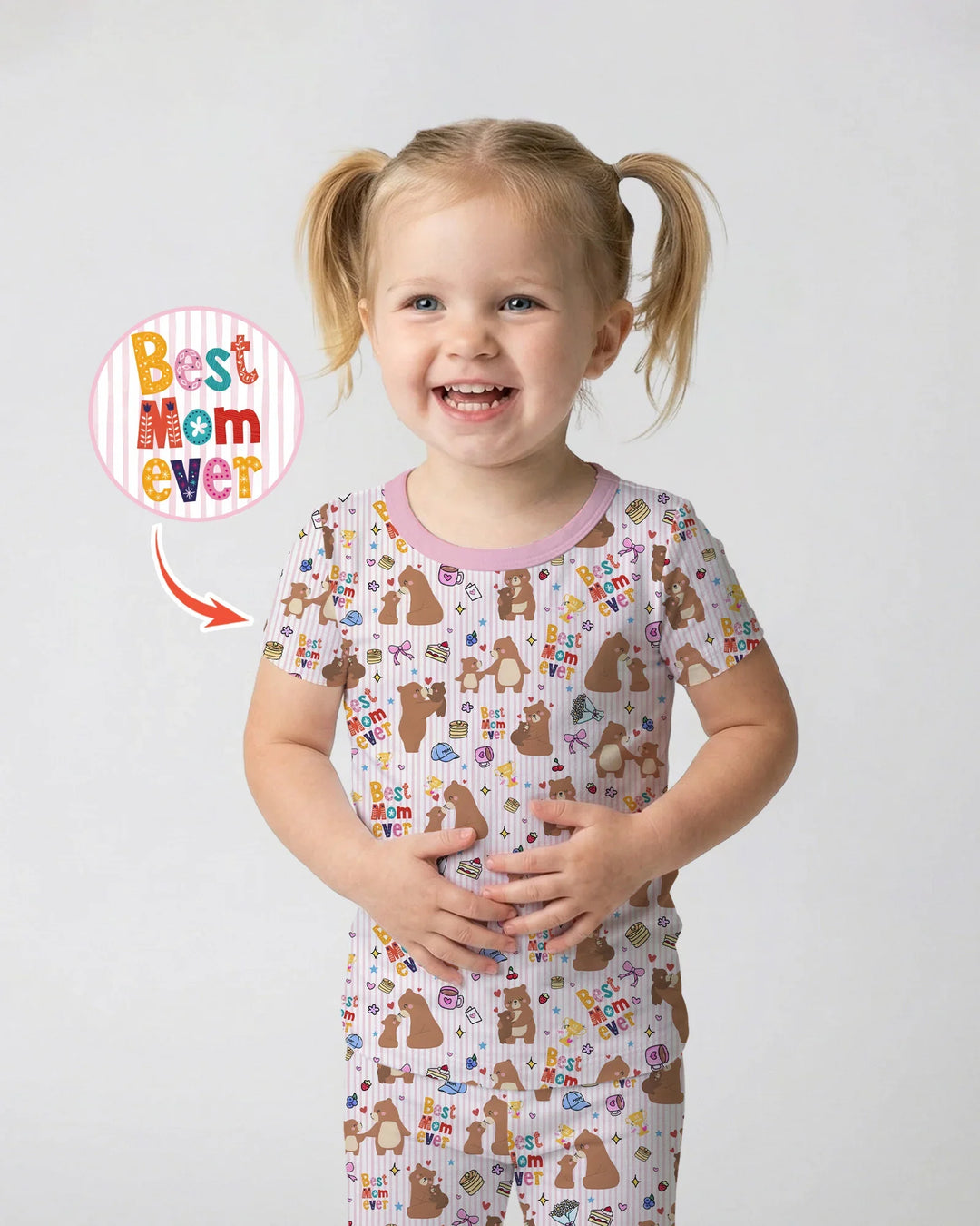 Zweiteiliges, kurzärmliges Pyjama-Set mit Marienkäfern