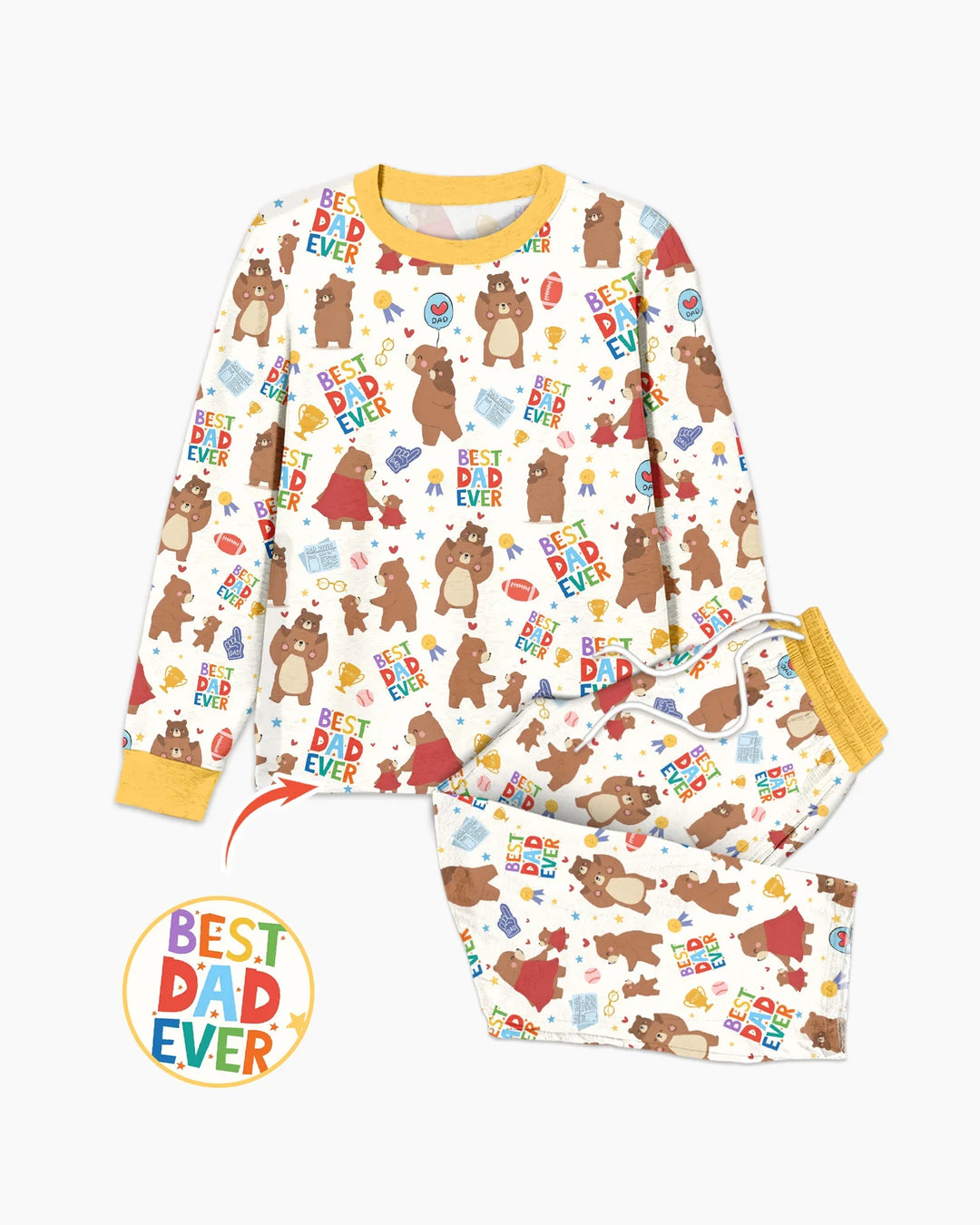 Best Daddy Bear Ever Family Matching Bamboo Men's Pajama Set
