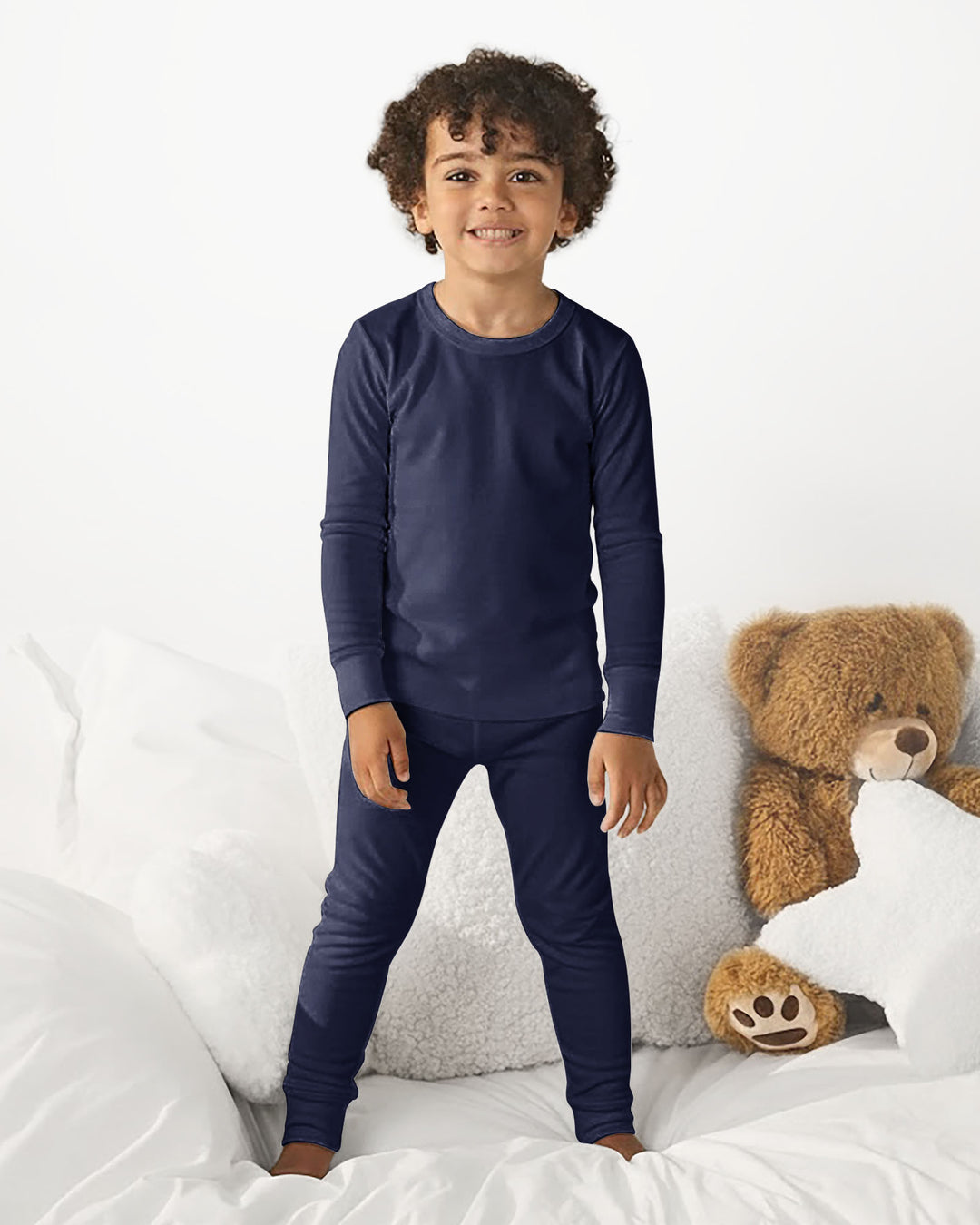 Zweiteiliges Pyjama-Set in Stahlblau