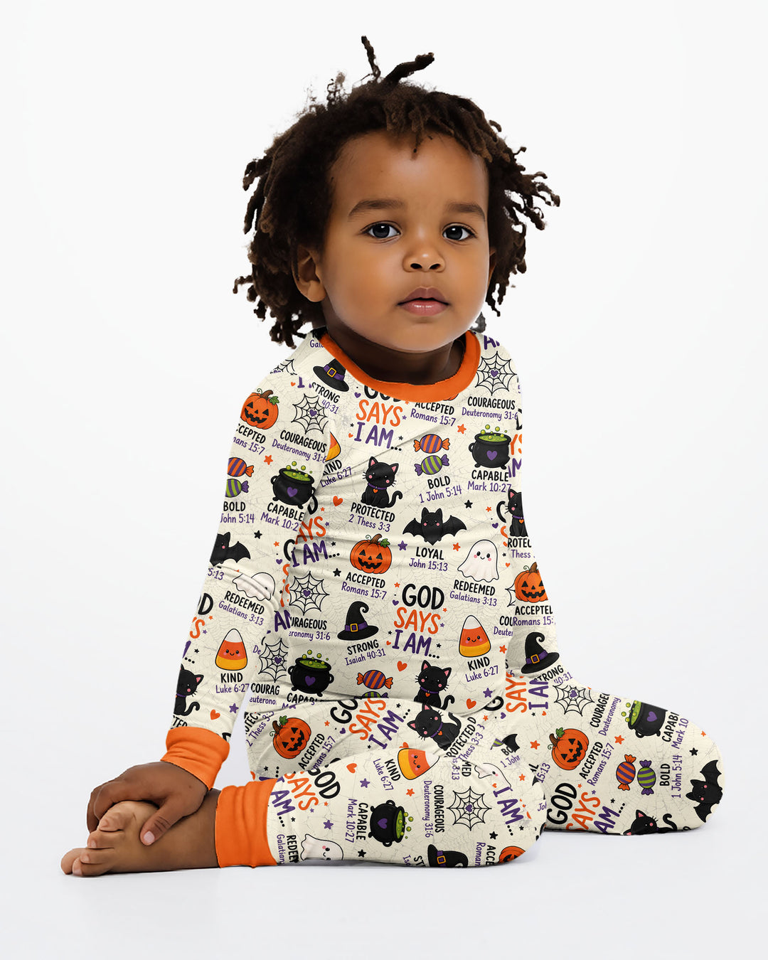 Halloween God Says I Am Bamboo Two Piece Long Sleeve Pajama Set