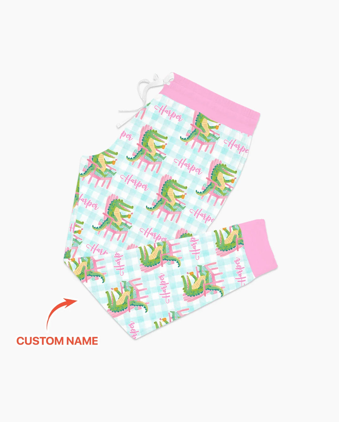 Damen-Schlafanzugset aus Bambus „Preppy Later Gator“ mit individuellem Namen
