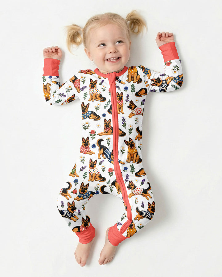 Floral German Shepherds Bamboo Convertible Zippy