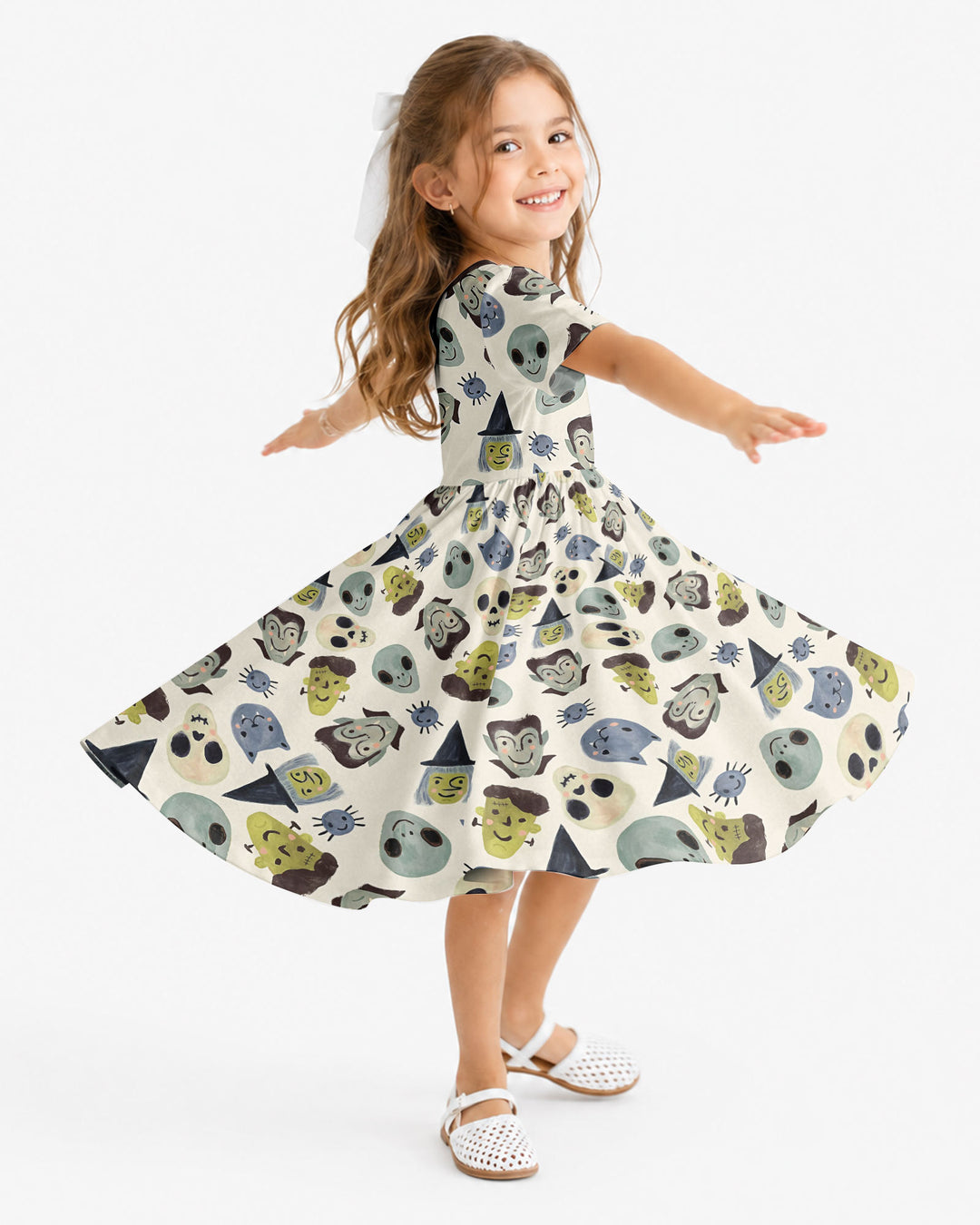 Halloween Face Bamboo Twirl Dress