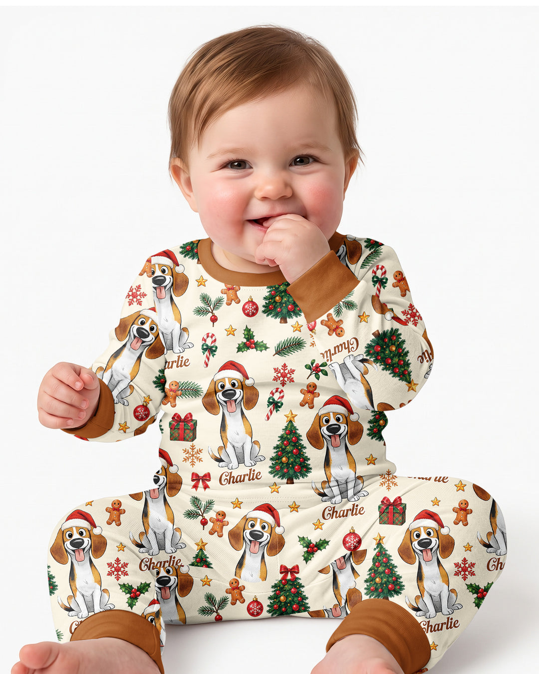 Christmas Dog Bamboo Two Piece Long Sleeve Pajama Set