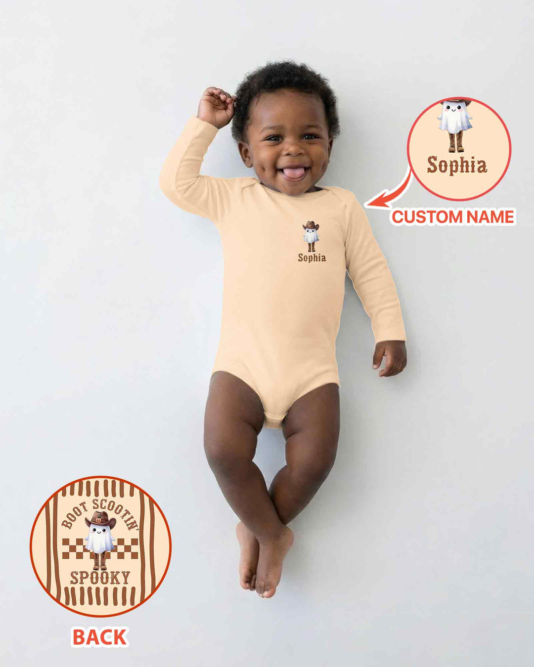 Personalized Scootin Boo Western Halloween Cowboy Bamboo Bodysuit
