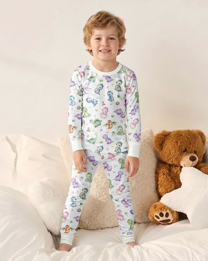 Kawaii Teddy Bamboo Two Piece Long Sleeve Pajama Set