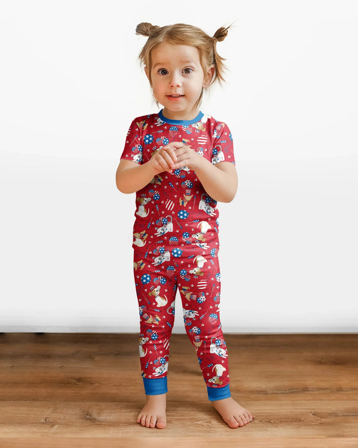 Zweiteiliges, kurzärmliges Pyjama-Set mit Marienkäfern