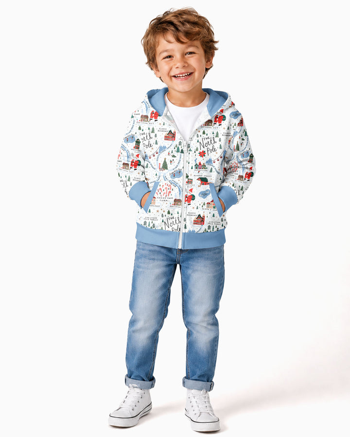 The North Pole Map Bamboo Zip Hoodie