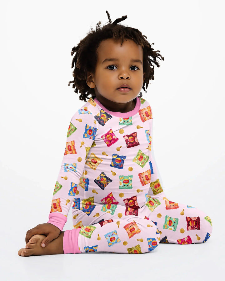 Zweiteiliges Langarm-Pyjama-Set mit Sommerfrüchten