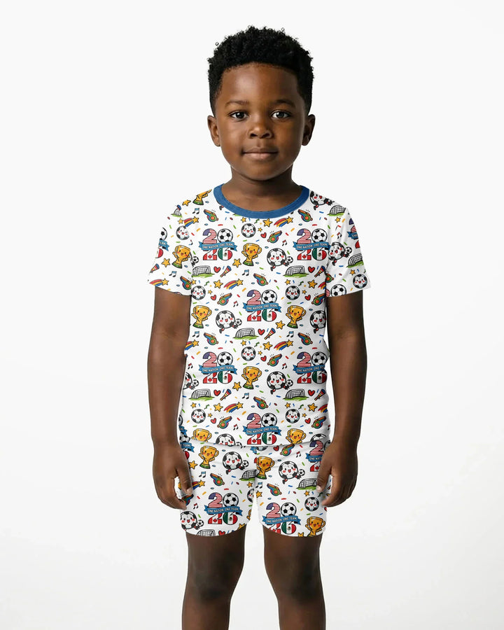 Template Zweiteiliges Pyjama-Set mit kurzen Ärmeln und Shorts