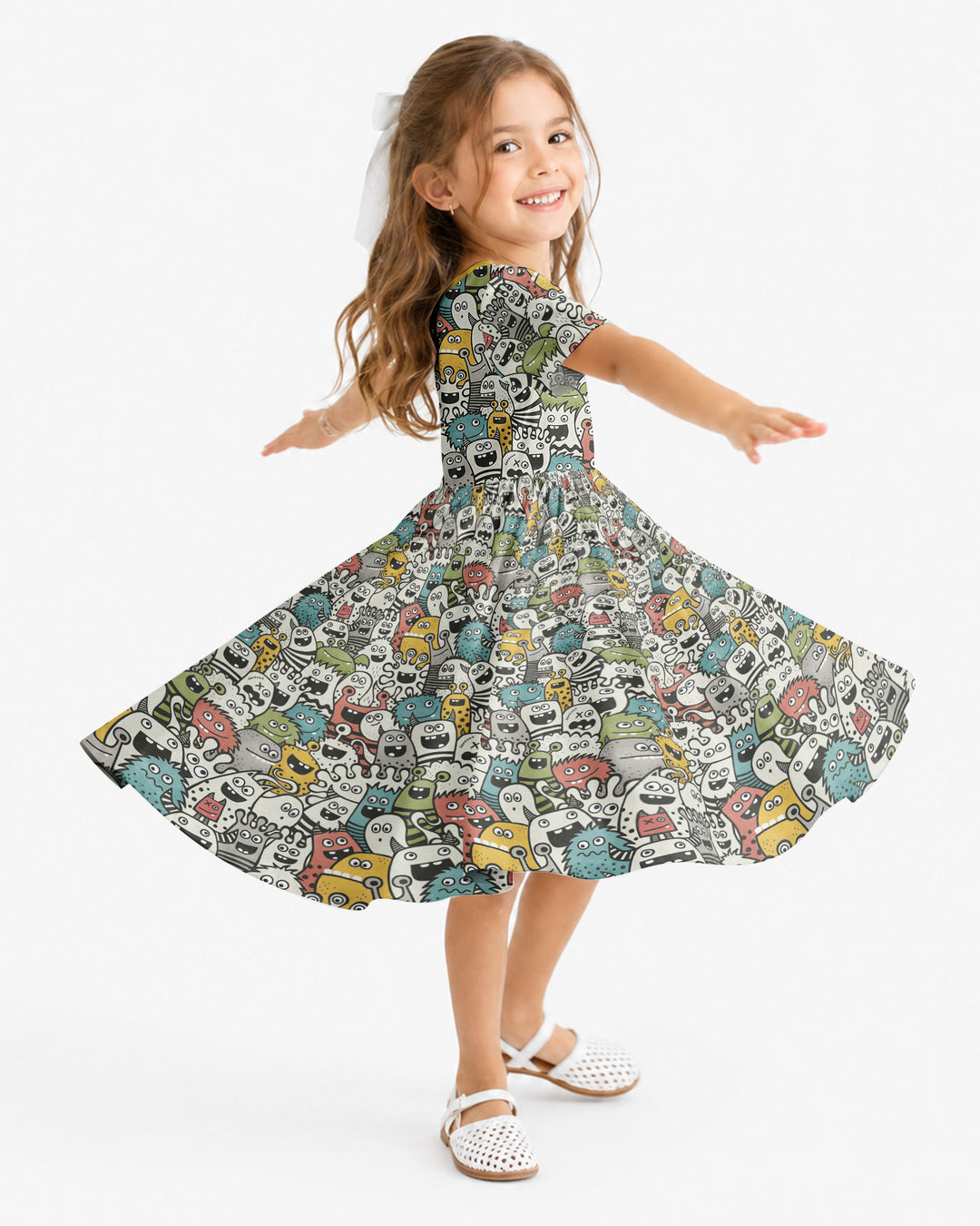Monsters And Friends Bamboo Twirl Dress