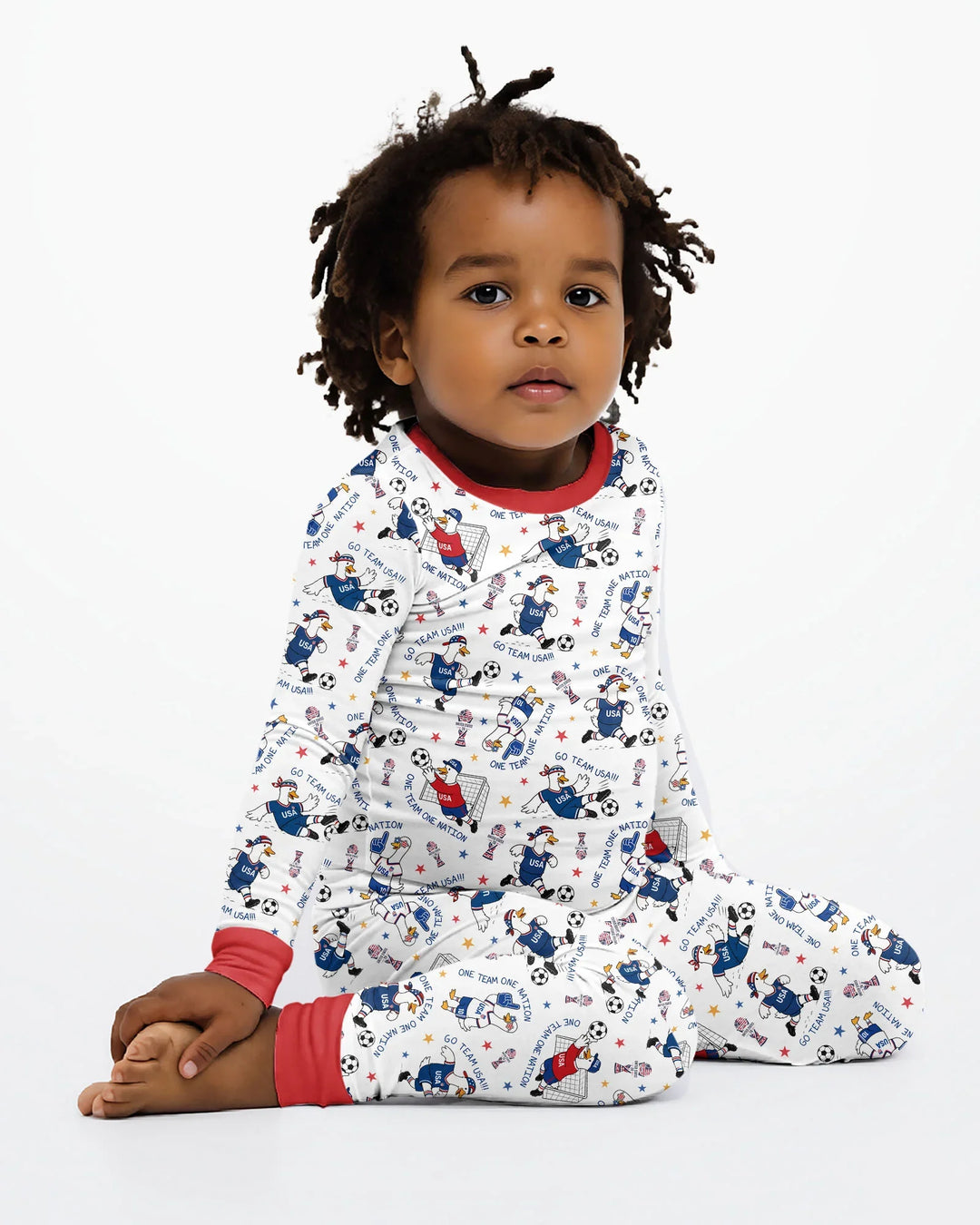 Zweiteiliges Langarm-Pyjama-Set mit Sommerfrüchten