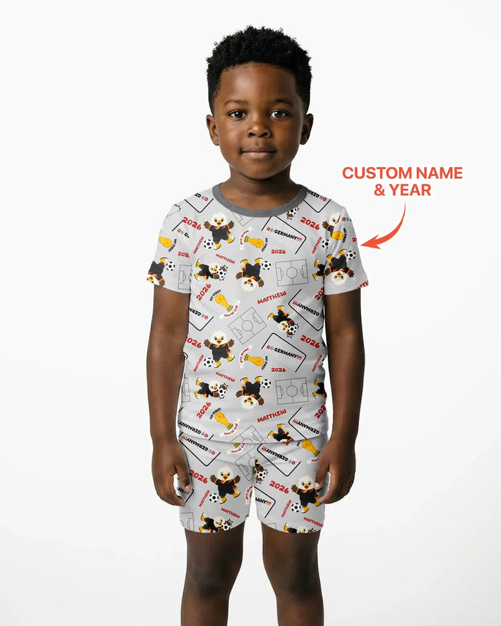 Zweiteiliges Pyjama-Set mit kurzen Ärmeln und Shorts im Sommer-Design