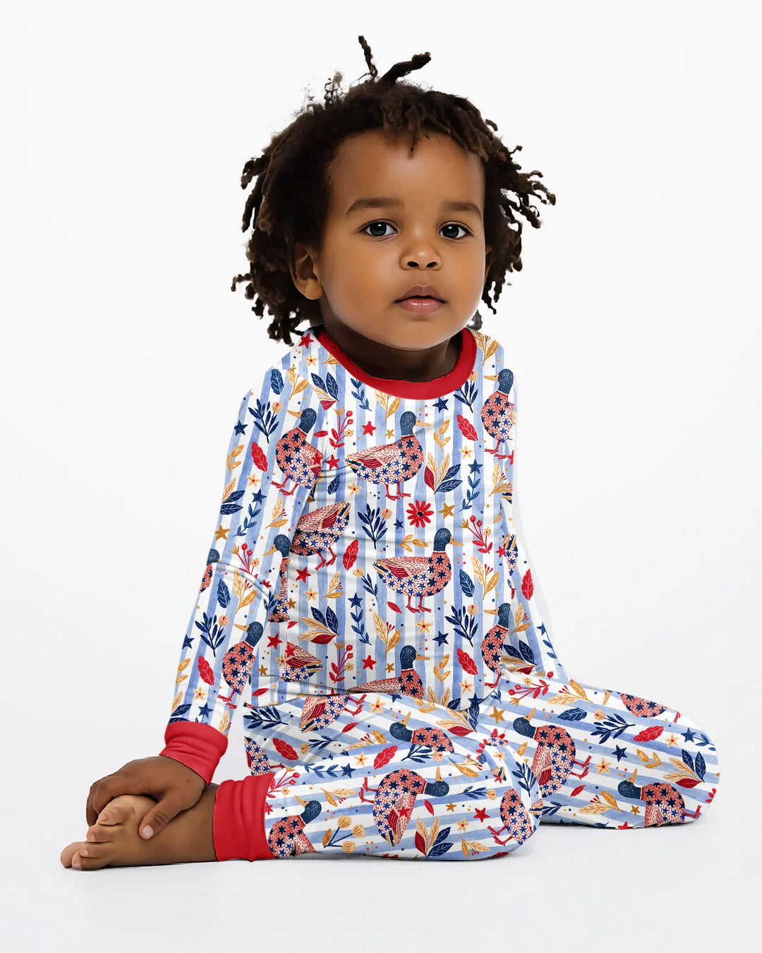 Zweiteiliges Langarm-Pyjama-Set mit Sommerfrüchten