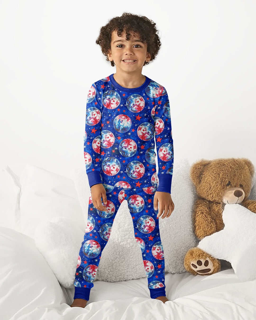 Zweiteiliges Langarm-Pyjama-Set mit Sommerfrüchten