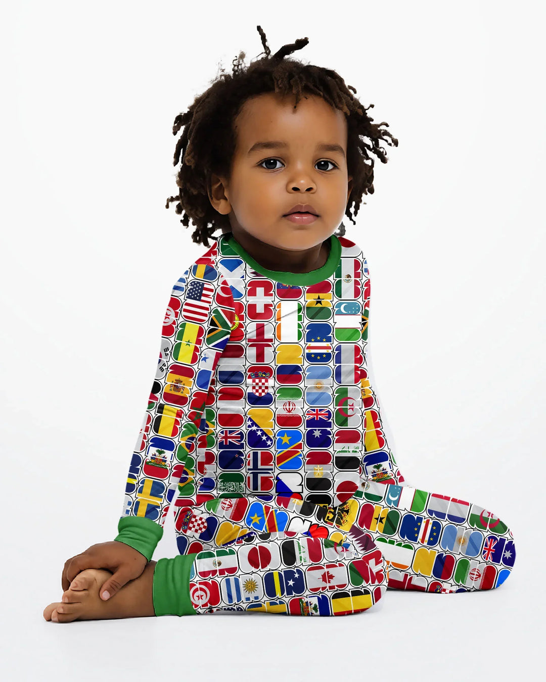 Zweiteiliges Langarm-Pyjama-Set mit Sommerfrüchten