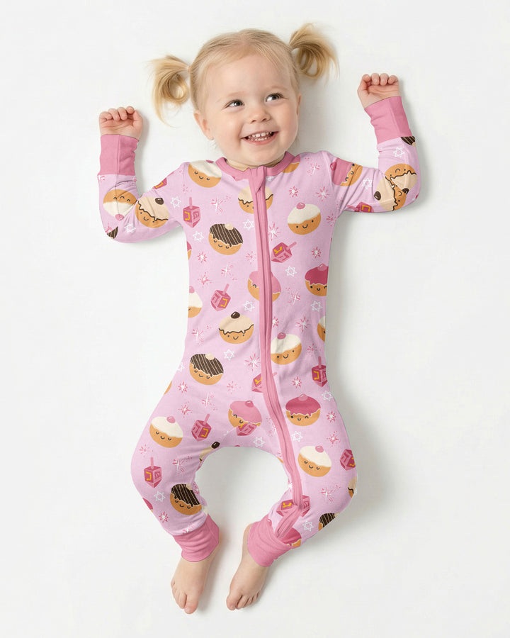 Hanukkah Donut Family Matching Bamboo Convertible Zippy