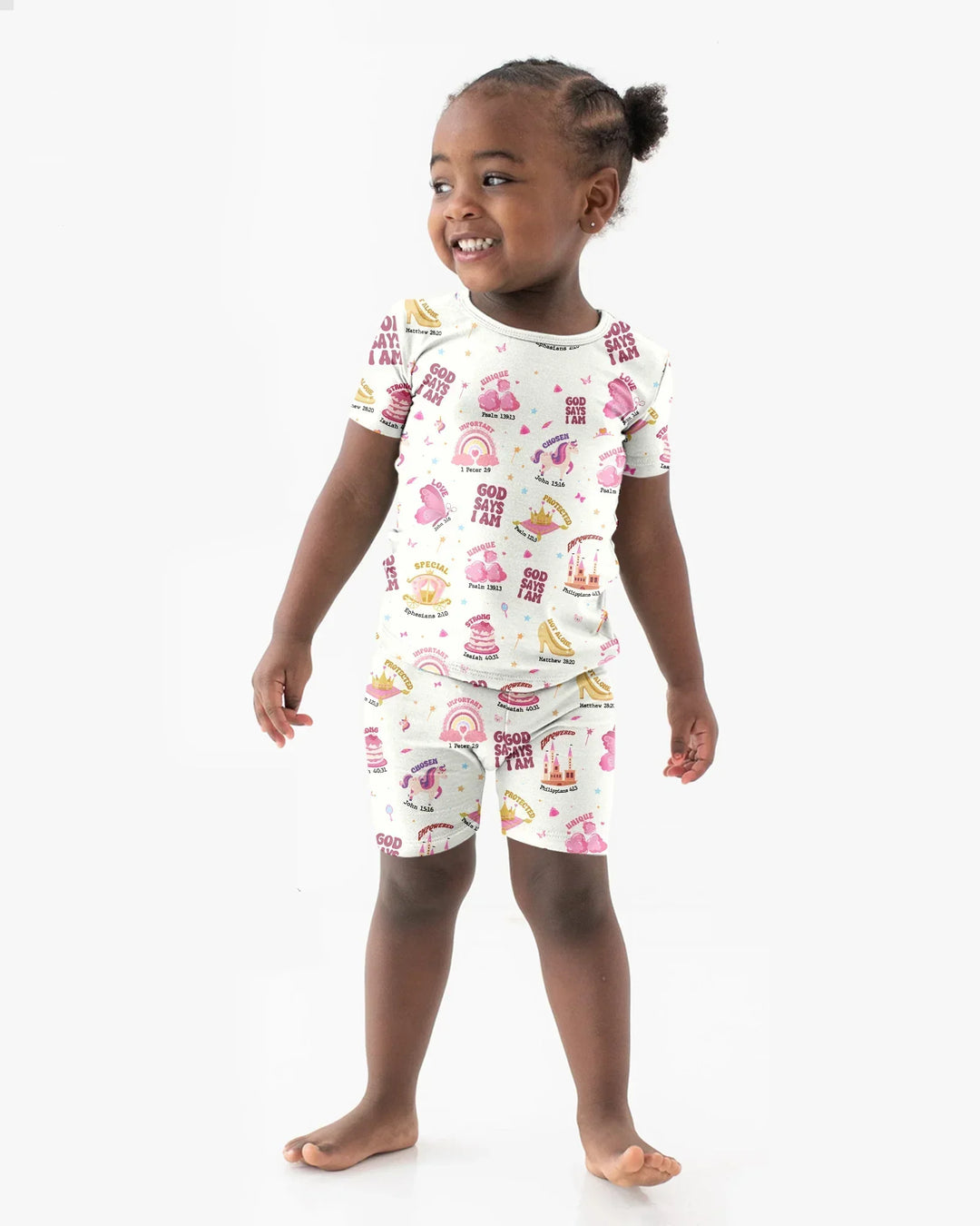 Zweiteiliges Pyjama-Set mit kurzen Ärmeln und Shorts im Sommer-Design