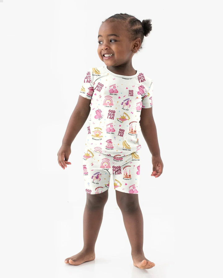 Zweiteiliges Pyjama-Set mit kurzen Ärmeln und Shorts im Sommer-Design