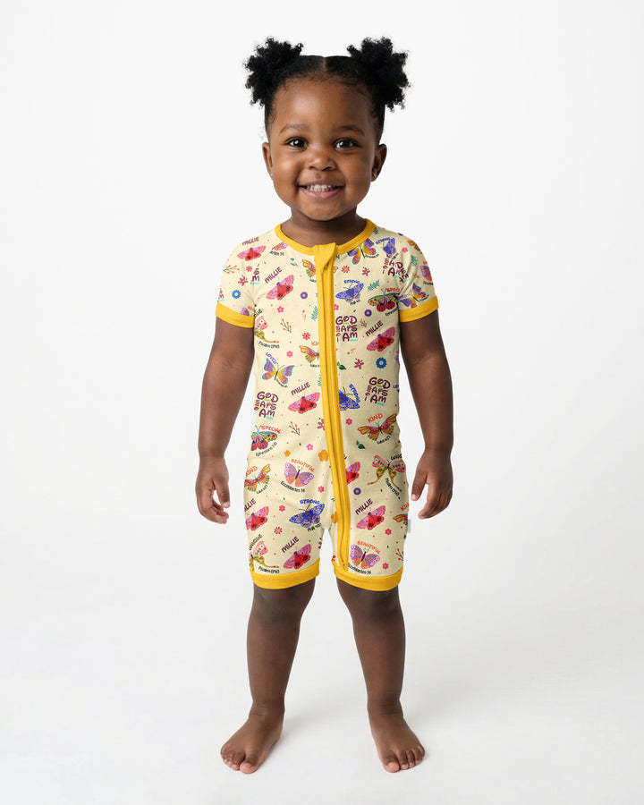 Custom Name God says I am Butterfly Bamboo Shorty Zippy