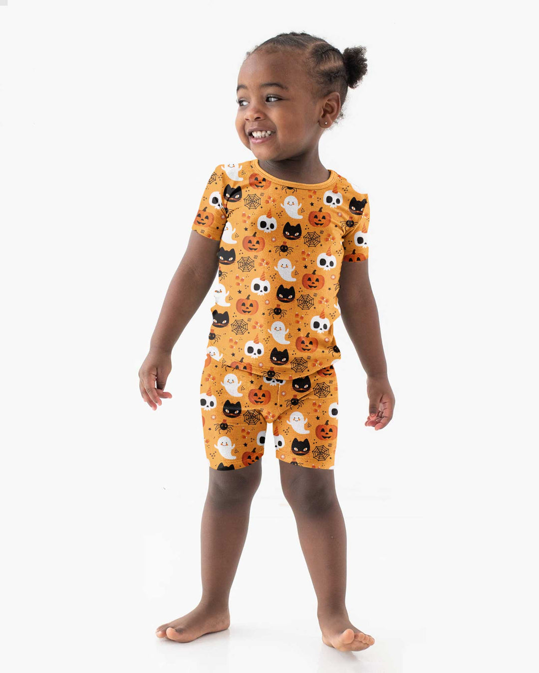 Halloween Party Bamboo Two Piece Short Sleeve Shorts Pajama Set