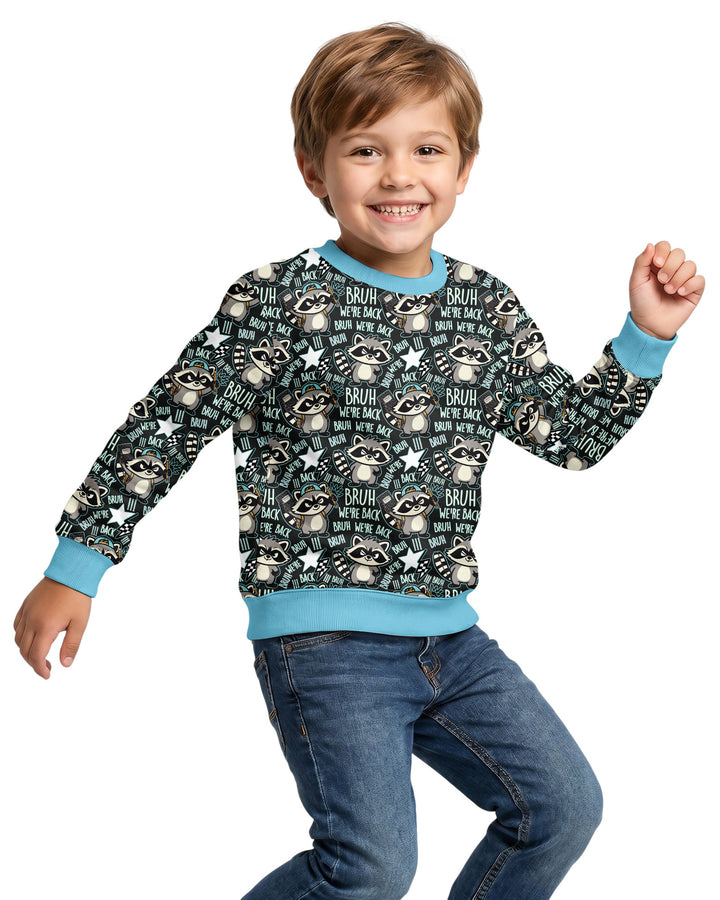 Bruh We're Back Raccoon Bamboo Crewneck Sweatshirt