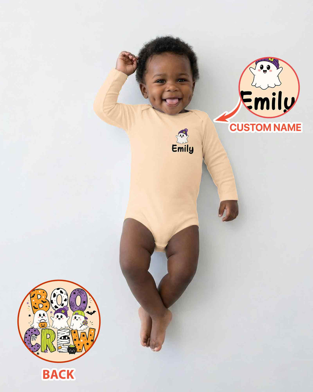 Personalized Boo Crew Halloween Ghost Group Spooky Bamboo Bodysuit
