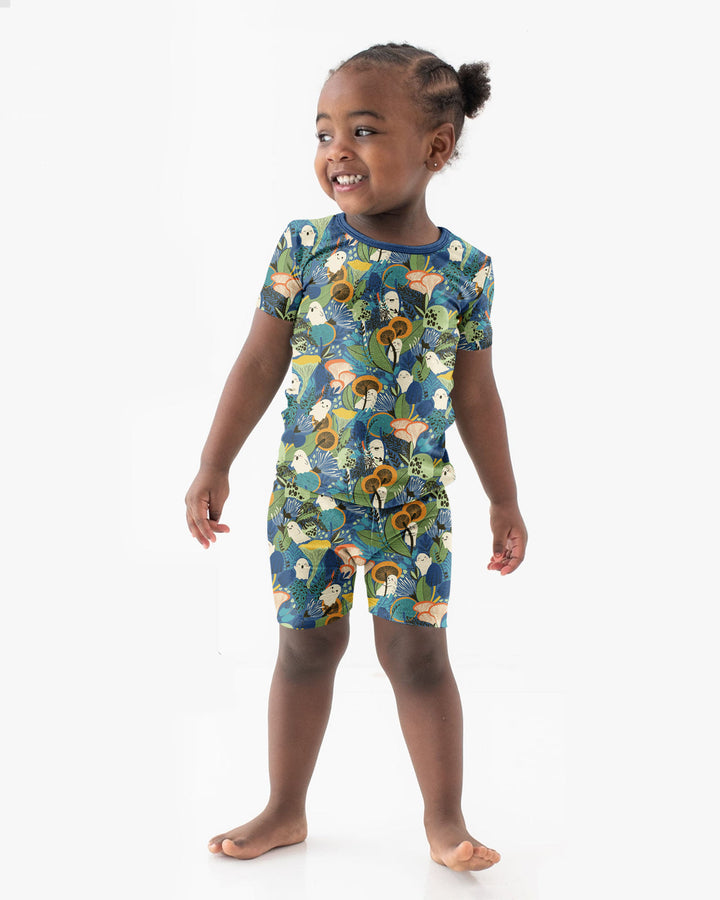 Ghost Forest Bamboo Two Piece Short Sleeve Shorts Pajama Set