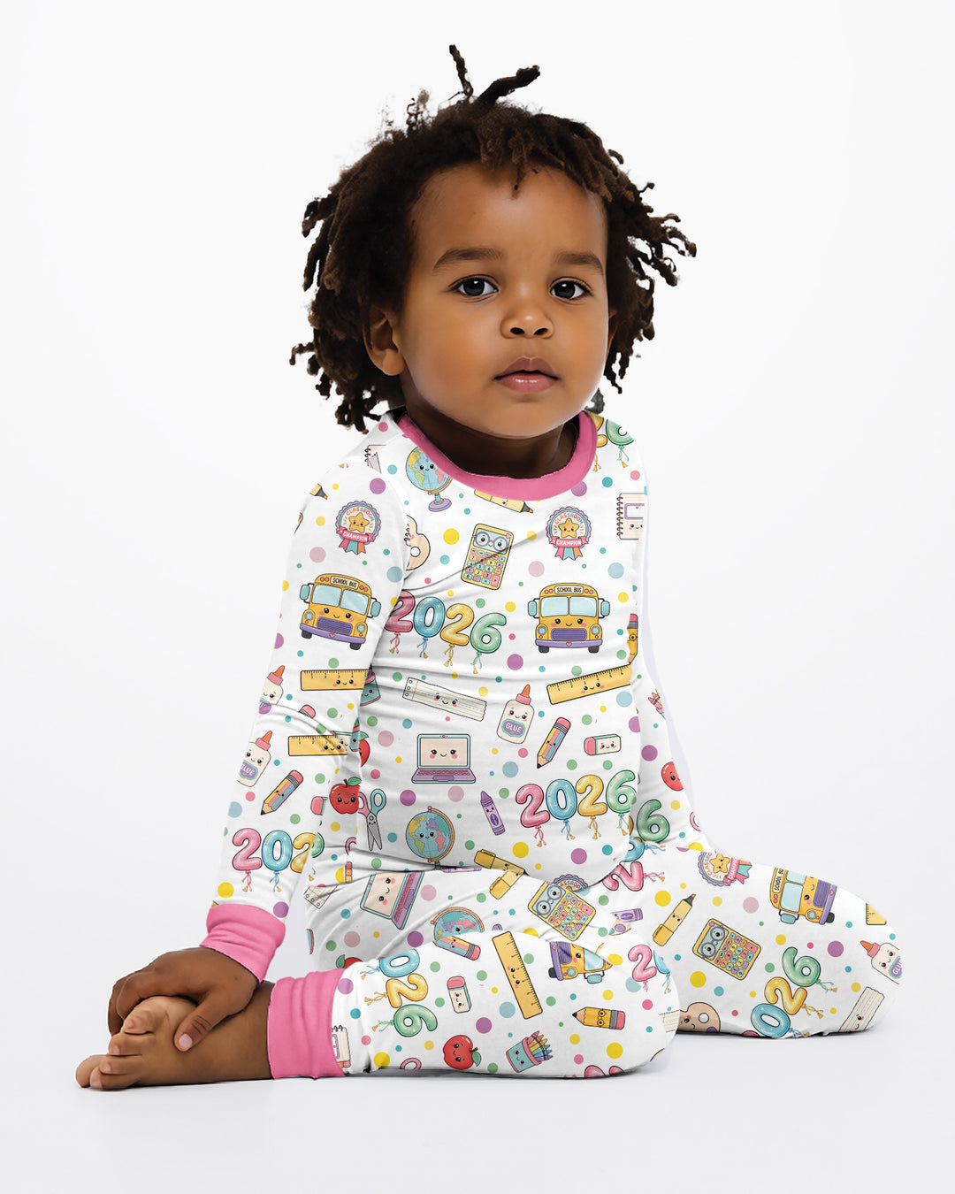Zweiteiliges Langarm-Pyjama-Set mit Sommerfrüchten