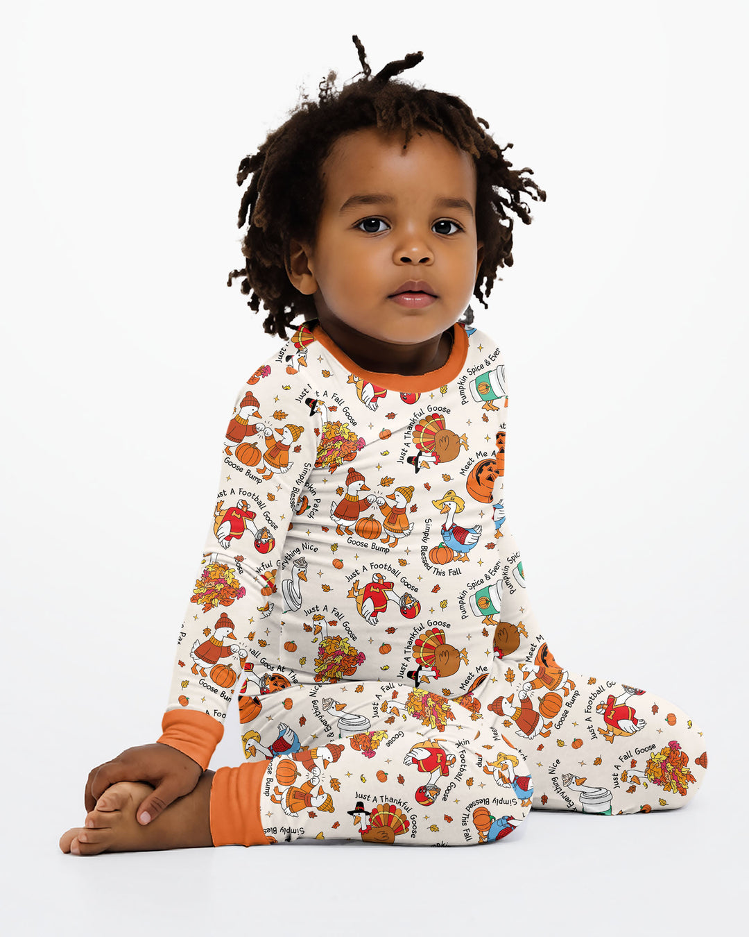 Just A Fall Goose Family Matching Bamboo Two Piece Long Sleeve Pajama Set