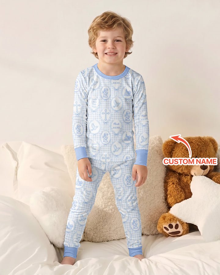 Zweiteiliges Langarm-Pyjama-Set mit Sommerfrüchten