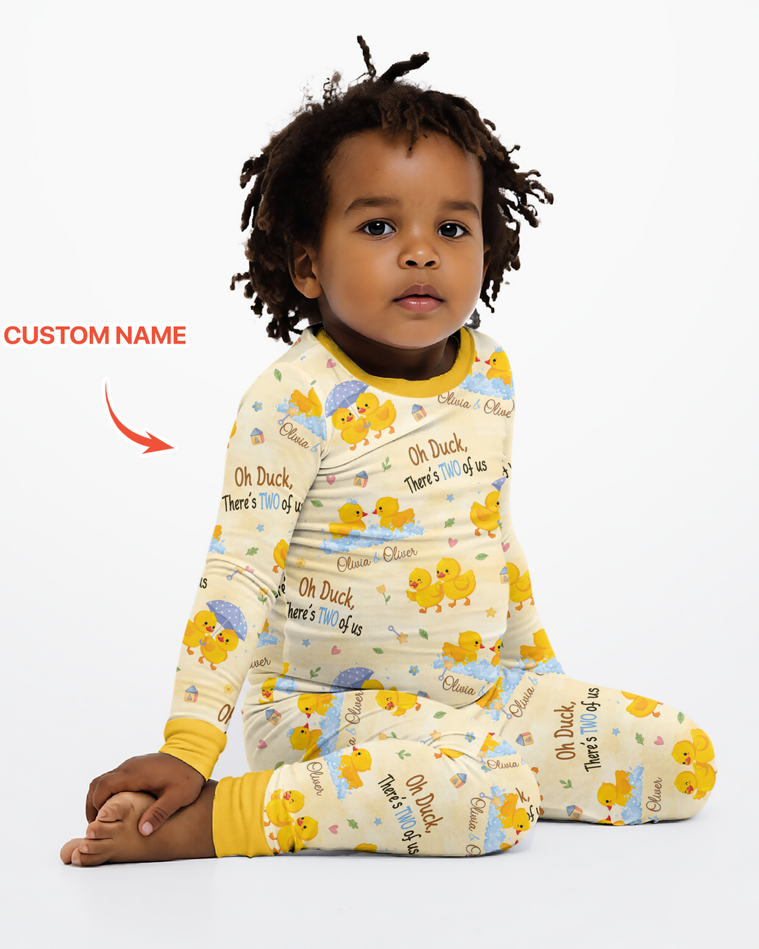 Oh Duck There's Two Of Us Twin Bamboo Two Piece Long Sleeve Pajama Set