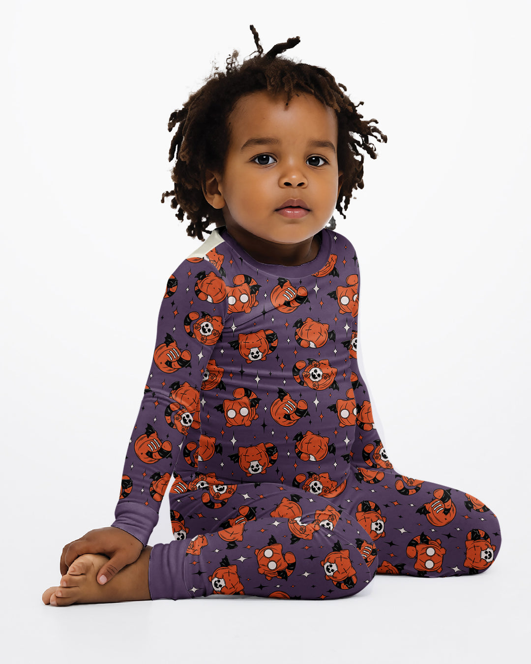 Batty Pumpkin Cats Bamboo Two Piece Long Sleeve Pajama Set