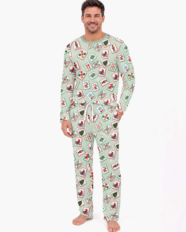 Christmas Mahjong  Bamboo Men's Pajama Set