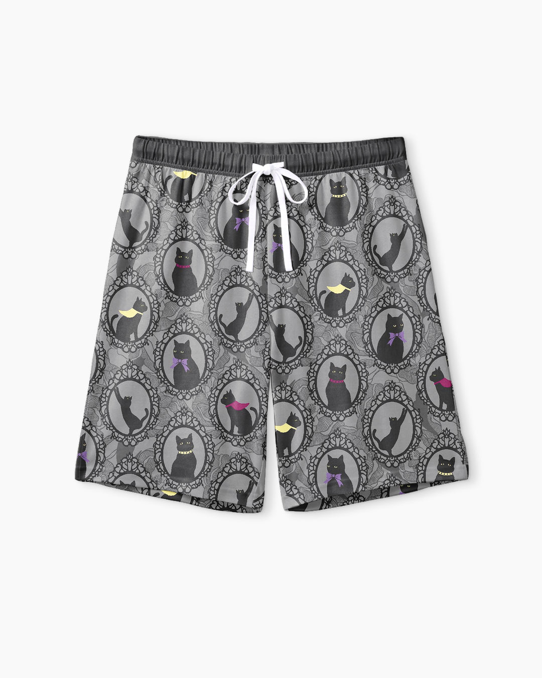 Midnight Cat Parade Bamboo Men Short Sleeve Short Pajama Set