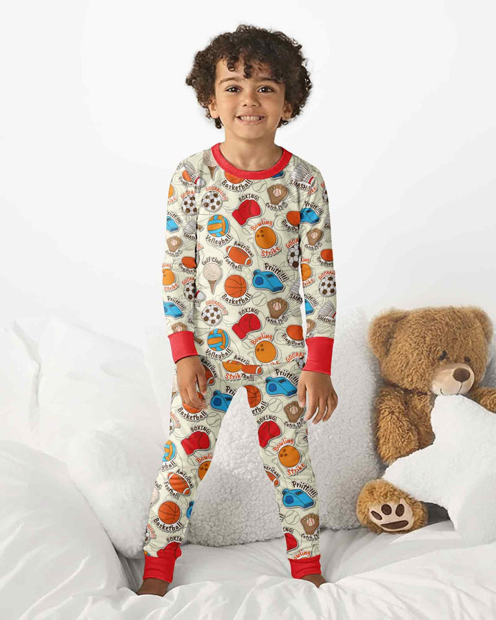 Zweiteiliges Langarm-Pyjama-Set mit Sommerfrüchten