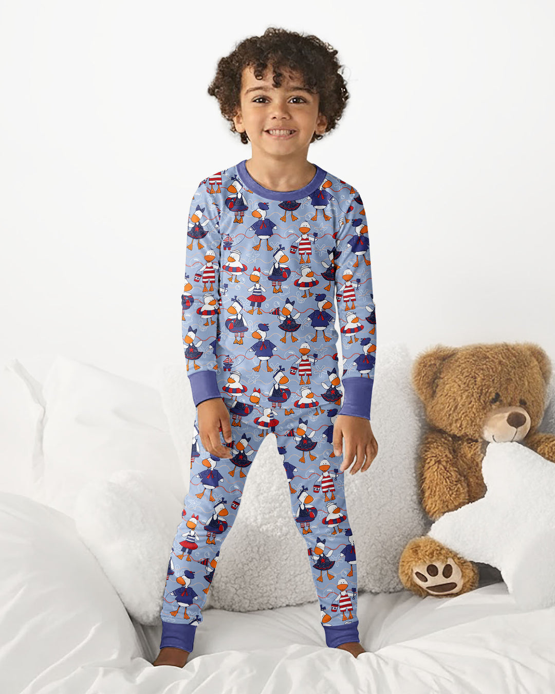 Zweiteiliges Langarm-Pyjama-Set mit Sommerfrüchten