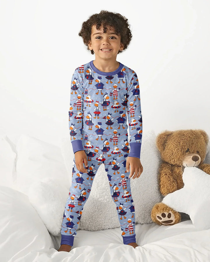 Zweiteiliges Langarm-Pyjama-Set mit Sommerfrüchten