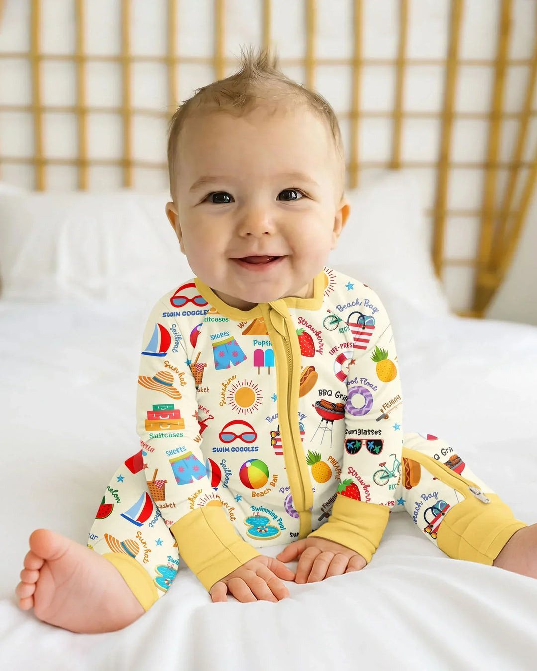Gerippte Babykleidung mit individuellem Foto - Weich &amp; Skizzenhaft