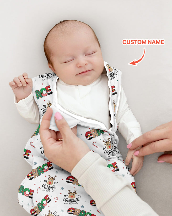 Custom Name "My First Christmas 2025" - Bamboo Sleep Bag (G)
