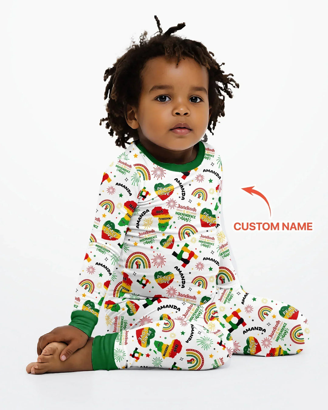 Zweiteiliges Langarm-Pyjama-Set mit Sommerfrüchten