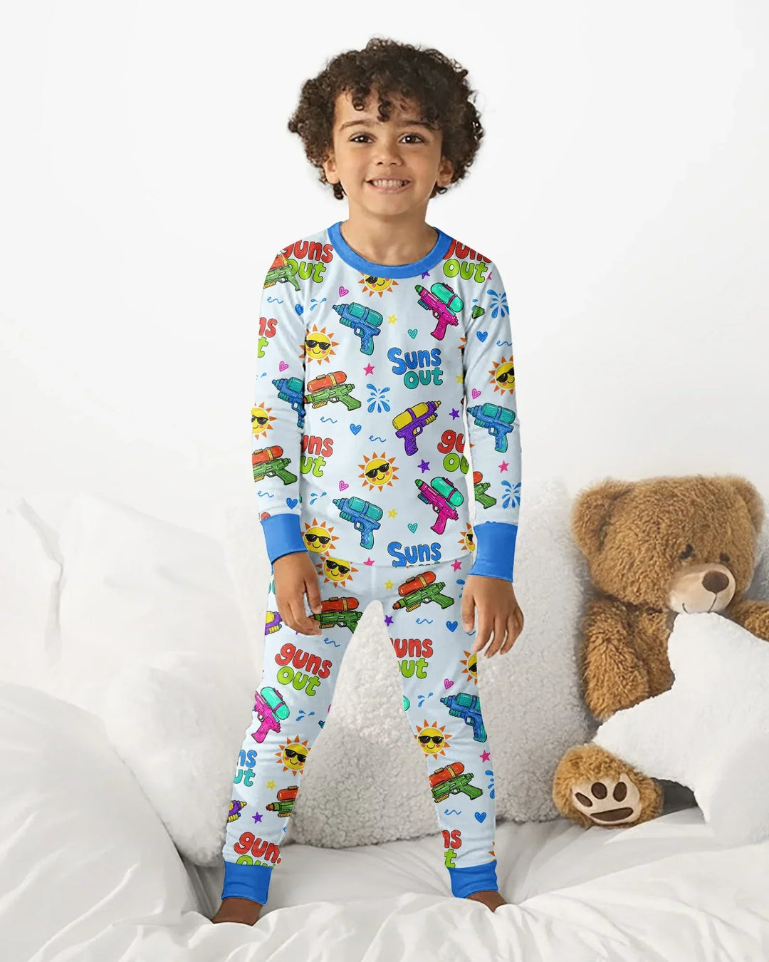 Zweiteiliges Langarm-Pyjama-Set mit Sommerfrüchten
