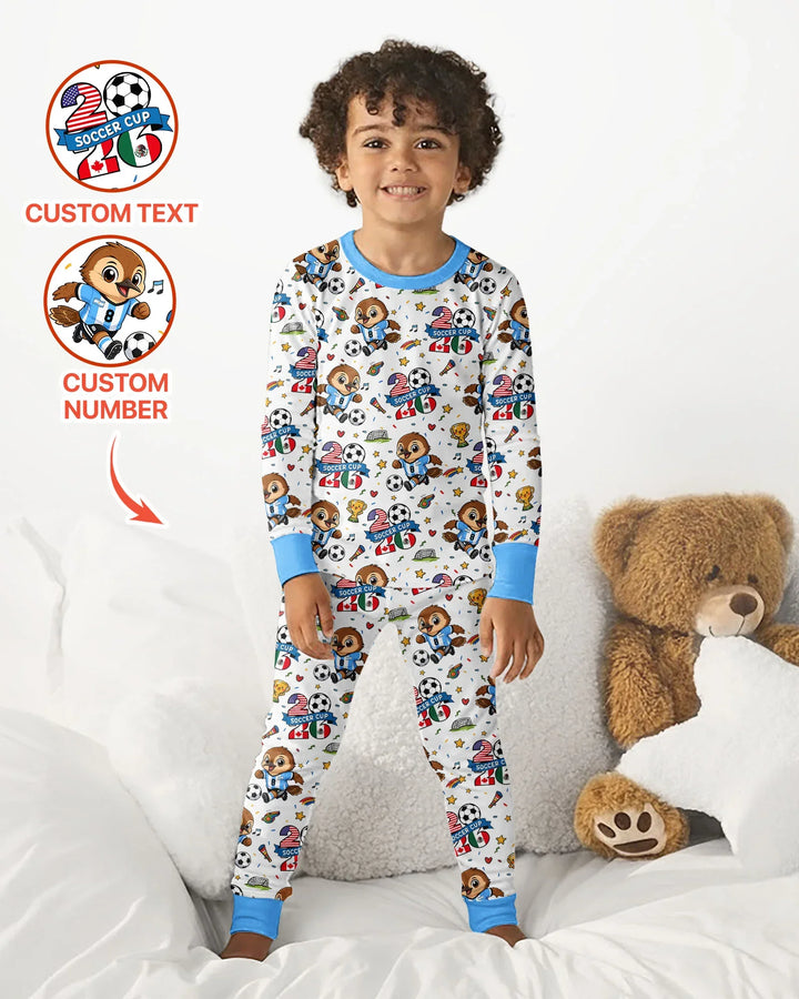 Zweiteiliges Langarm-Pyjama-Set mit Sommerfrüchten