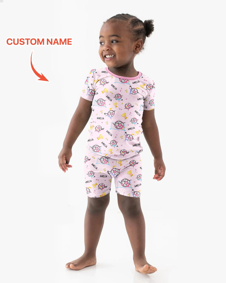 Zweiteiliges Pyjama-Set mit kurzen Ärmeln und Shorts im Sommer-Design