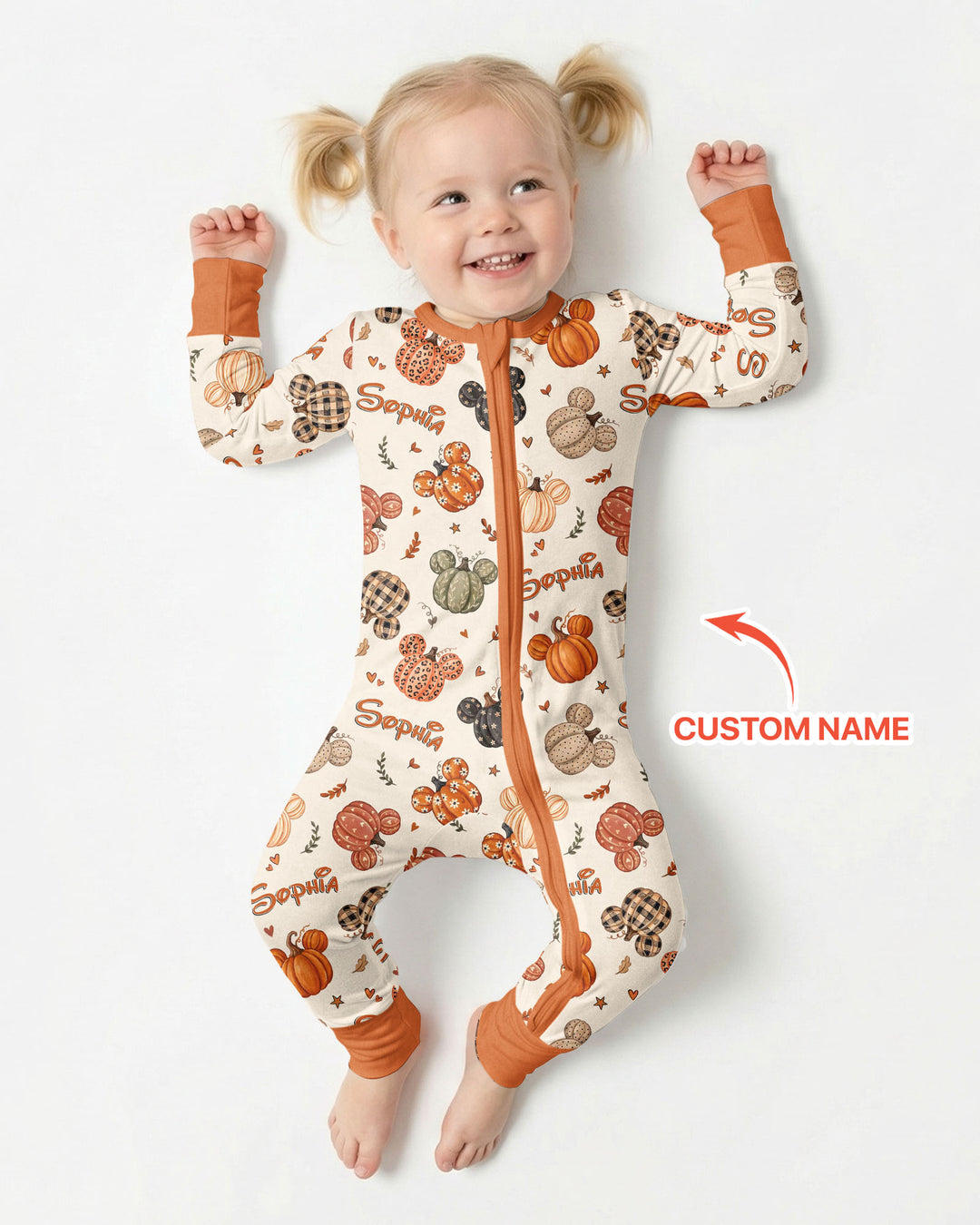 Custom Name Preppy Fall Mouse Bamboo Convertible Zippy