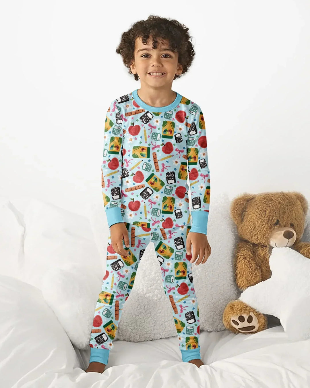 Zweiteiliges Langarm-Pyjama-Set mit Sommerfrüchten