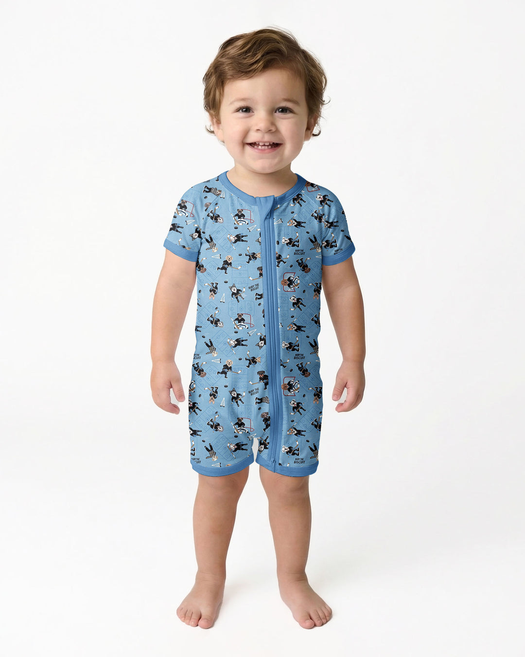 Hockey Dogs - Blue and Black Bamboo Shorty Zippy